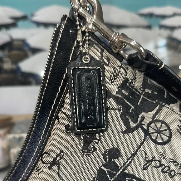 Coach black Monogram Black and Gray Crossbody Bag - Picture 6 of 9